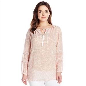Two by Vince Camuto Sheer Peasant Blouse